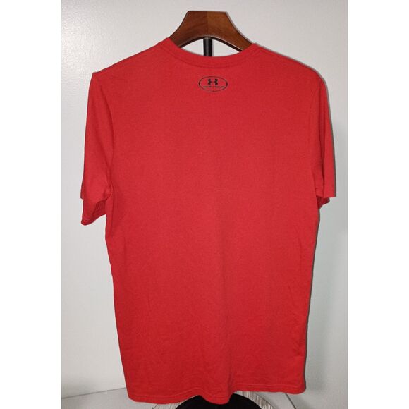 UNDER ARMOUR: Red T-Shirt Logo " Noel Days Off", Men Size M - Picture 2 of 4